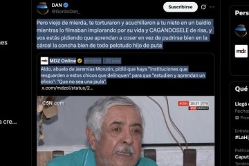 Foto de ins�lito ataque del Gordo Dan a un abuelo que pidi� pol�ticas de contenci�n tras el asesinato de su nieto