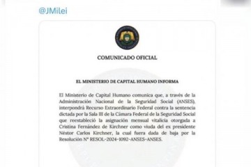 Foto de La Justicia restituy� la pensi�n de Cristina pero el gobierno de Milei insiste: apelar�