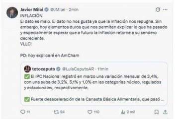 Foto de Milei admitiò el impacto de la inflación: “el dato es malo” y crece la presión sobre el plan económico