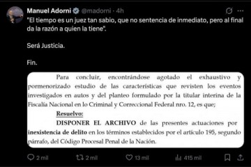 Foto de Adorni festej� un fallo a medida mientras sigue bajo la lupa por enriquecimiento il�cito