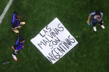  "Las Malvinas son argentinas": el festejo de la Selecci�n Argentina tras el contundente triunfo ante Inglaterra